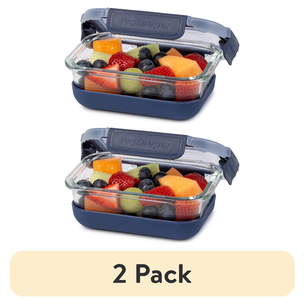Meal Prep Glass - عبوة من قطعتين: حاويات زجاجية لتخزين
