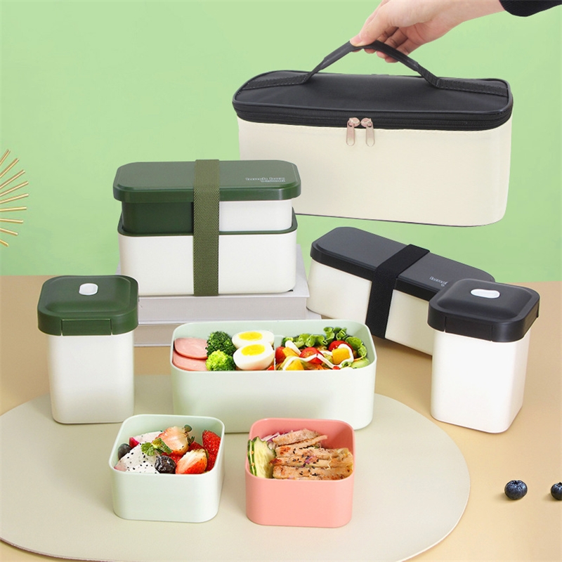 Meal Prep Japanese Food - صندوق غداء بمقصورة مزدوجة، حاوية بينتو