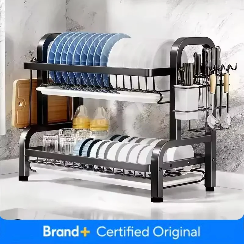 Meal Prep Organizer - 2 الطبقة الفولاذ المقاوم للصدأ تجفيف