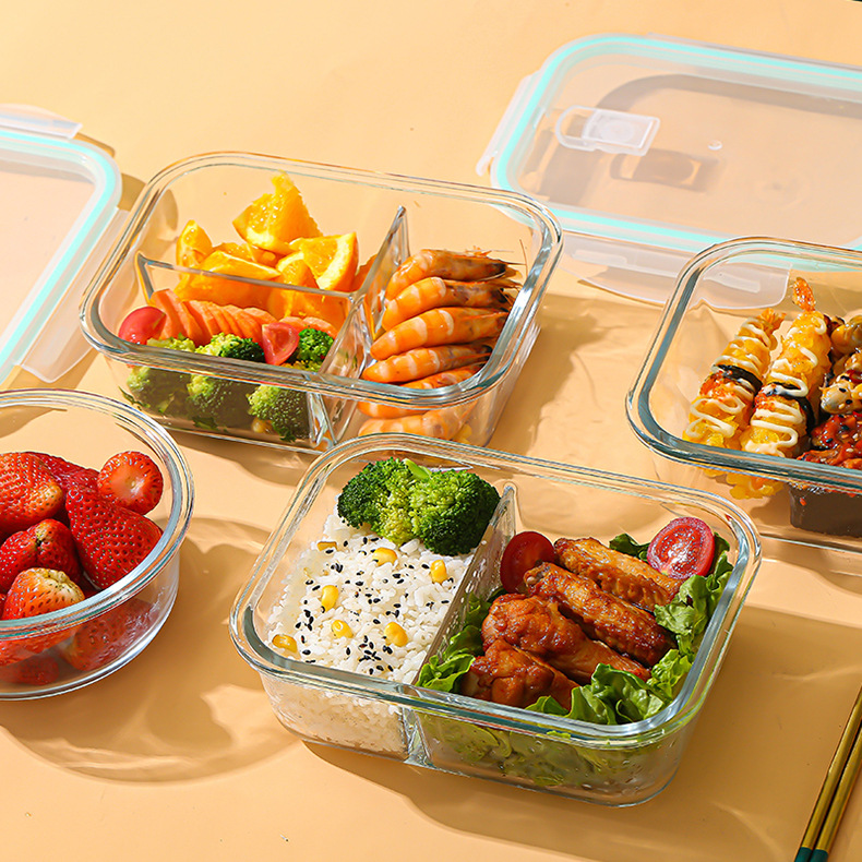 Meal Prep Glass - صندوق زجاجي لحفظ الطعام، مصنوع من