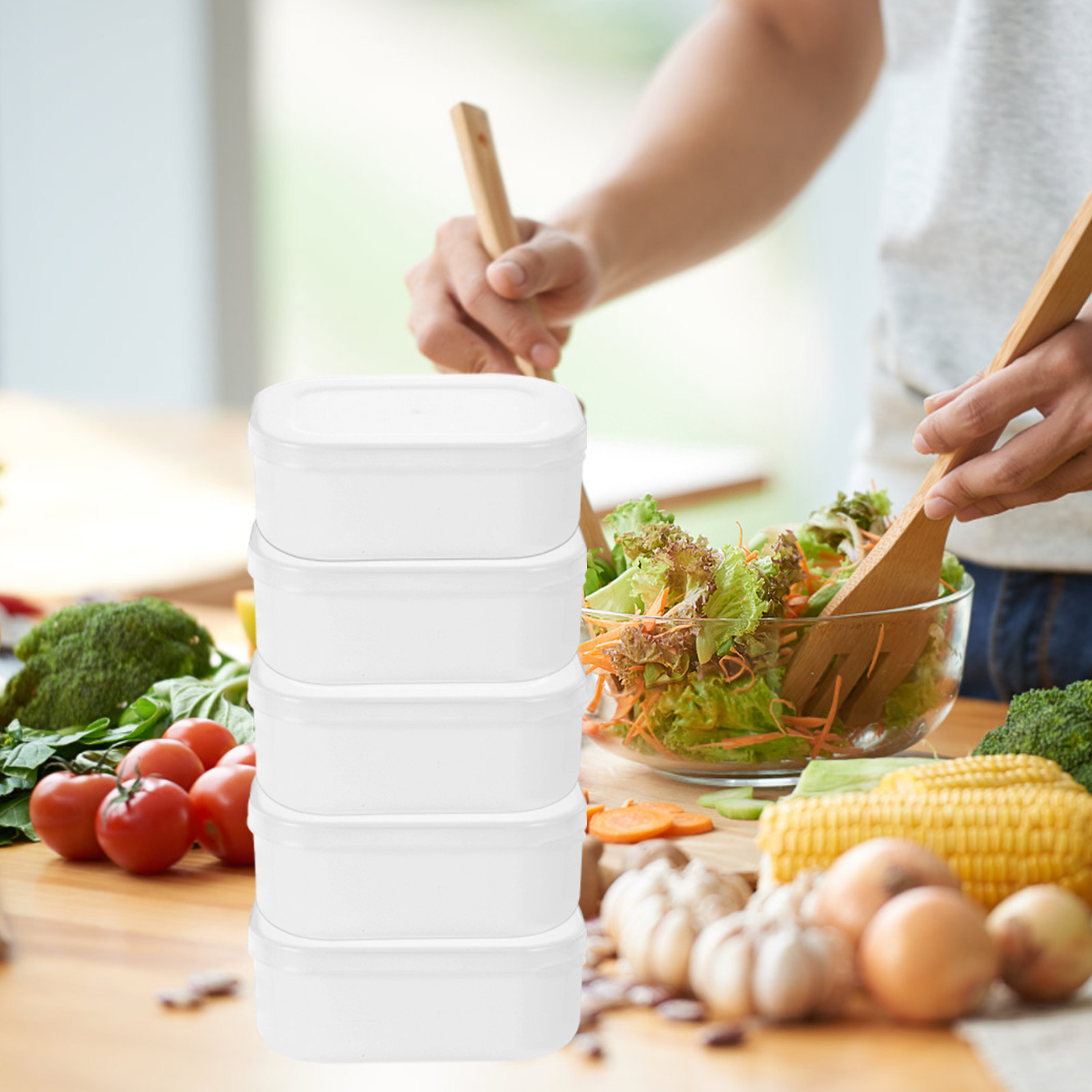 Meal Prep Healthy - 5 قطع من صناديق تخزين الحبوب