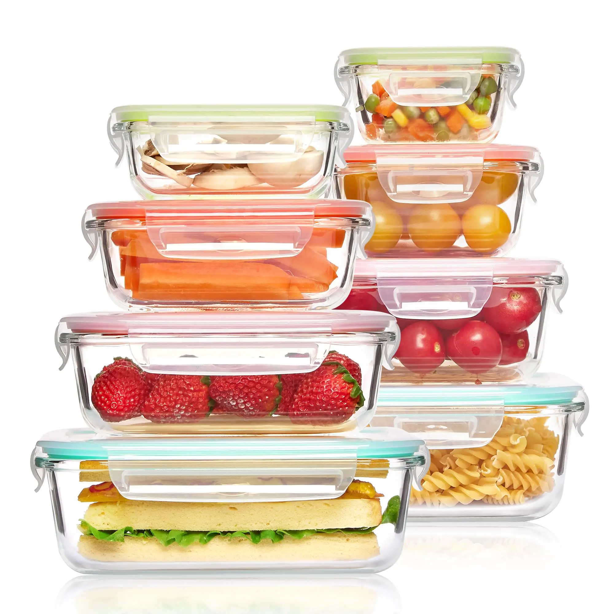 Meal Prep Glass - حاويات تخزين الطعام الزجاجية لصندوق الغداء،