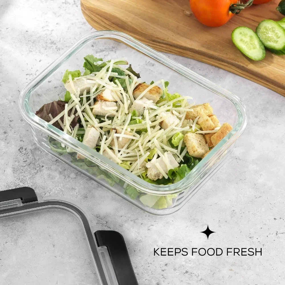 y حاويات تخزين المواد الغذائية - مراجعة Meal Prep Glass Containers With Lids وسعره