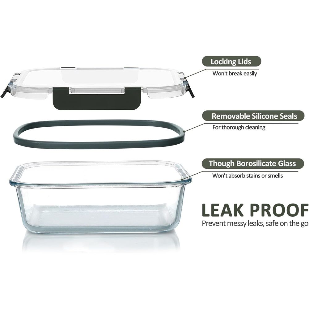 مجموعة من 24 حاوية زجاجية لتخز - مراجعة Meal Prep Glass Containers With Lids وسعره