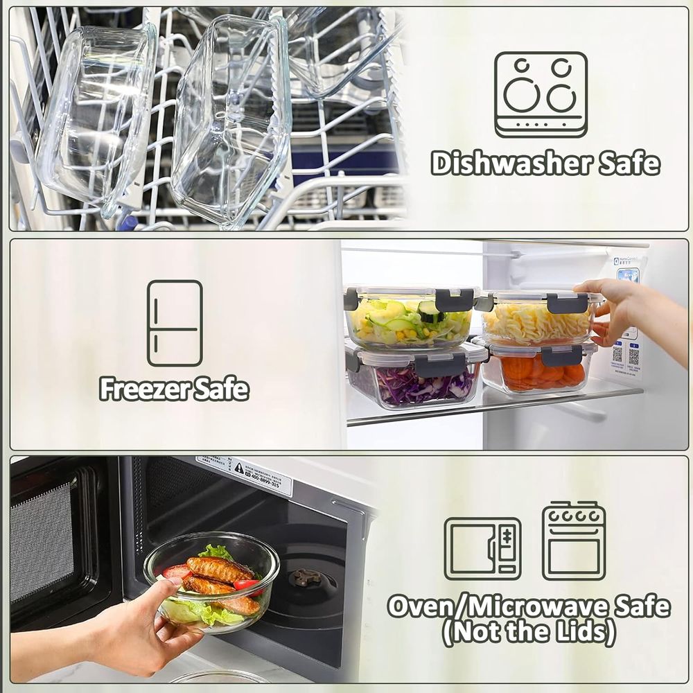 مجموعة من 24 حاوية زجاجية لتخز - مراجعة Meal Prep Glass Containers With Lids وسعره