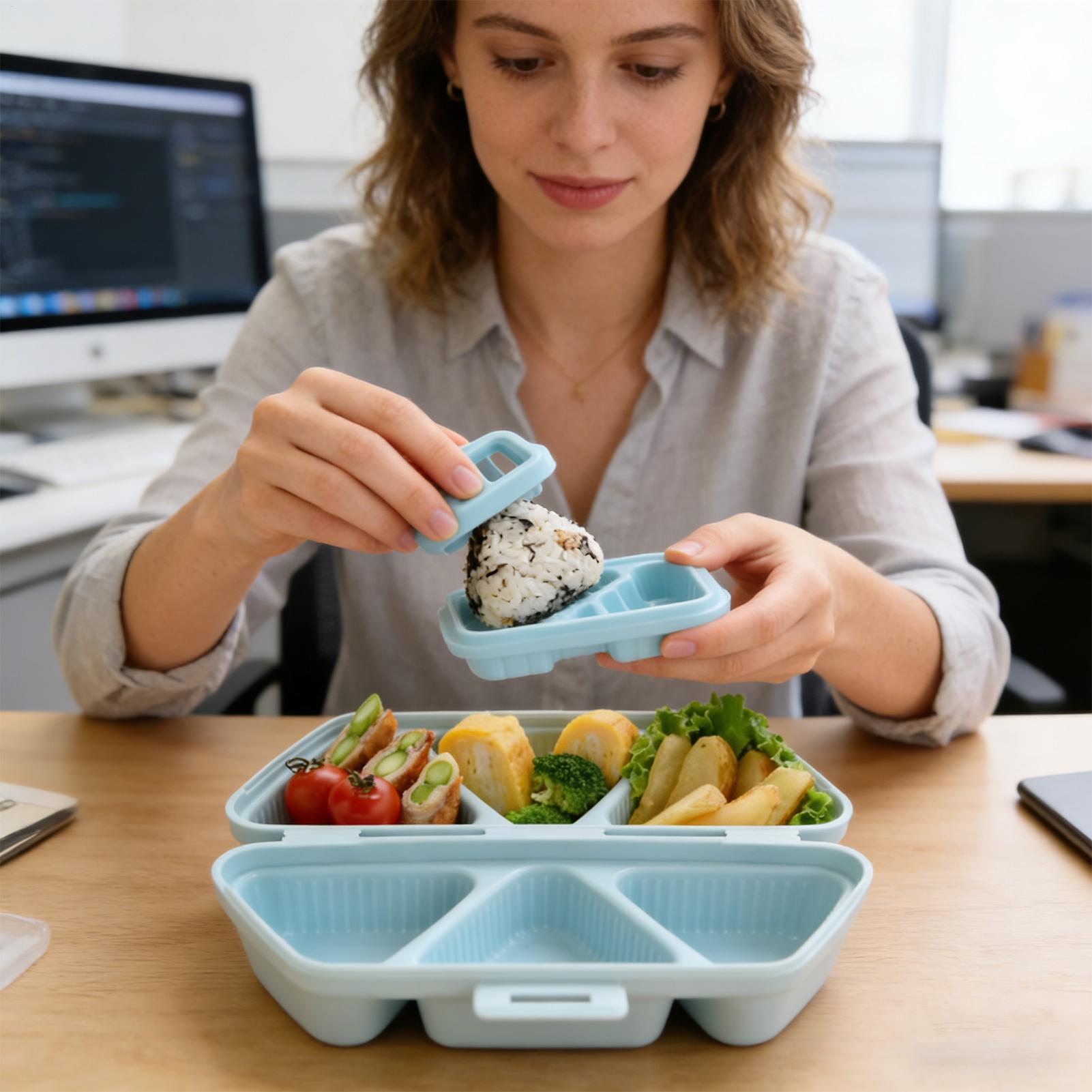 قالب كرة الأرز 6-تجويف اليابان - مراجعة Meal Prep Japanese Food وسعره