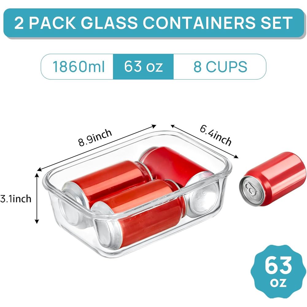 حاويات تخزين زجاجية كبيرة سعة  - مراجعة Meal Prep Glass وسعره