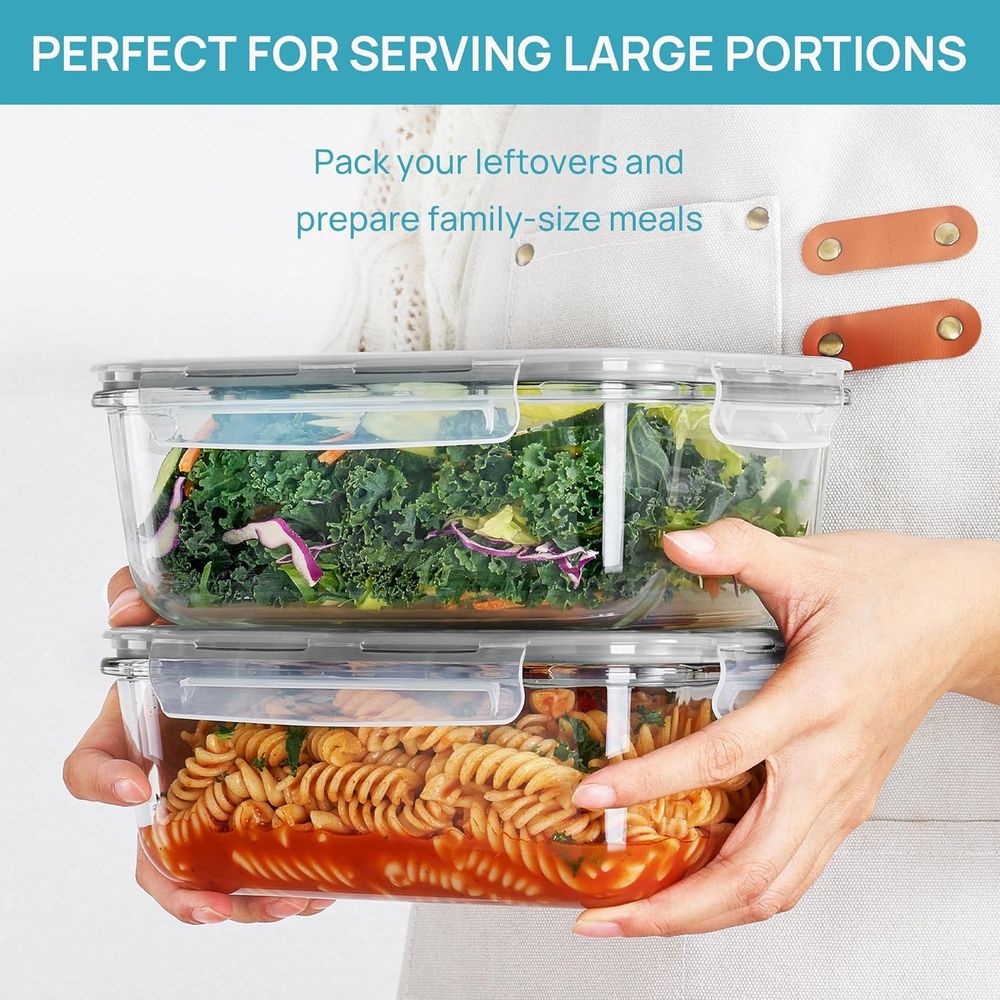 حاويات تخزين زجاجية كبيرة سعة  - مراجعة Meal Prep Glass وسعره