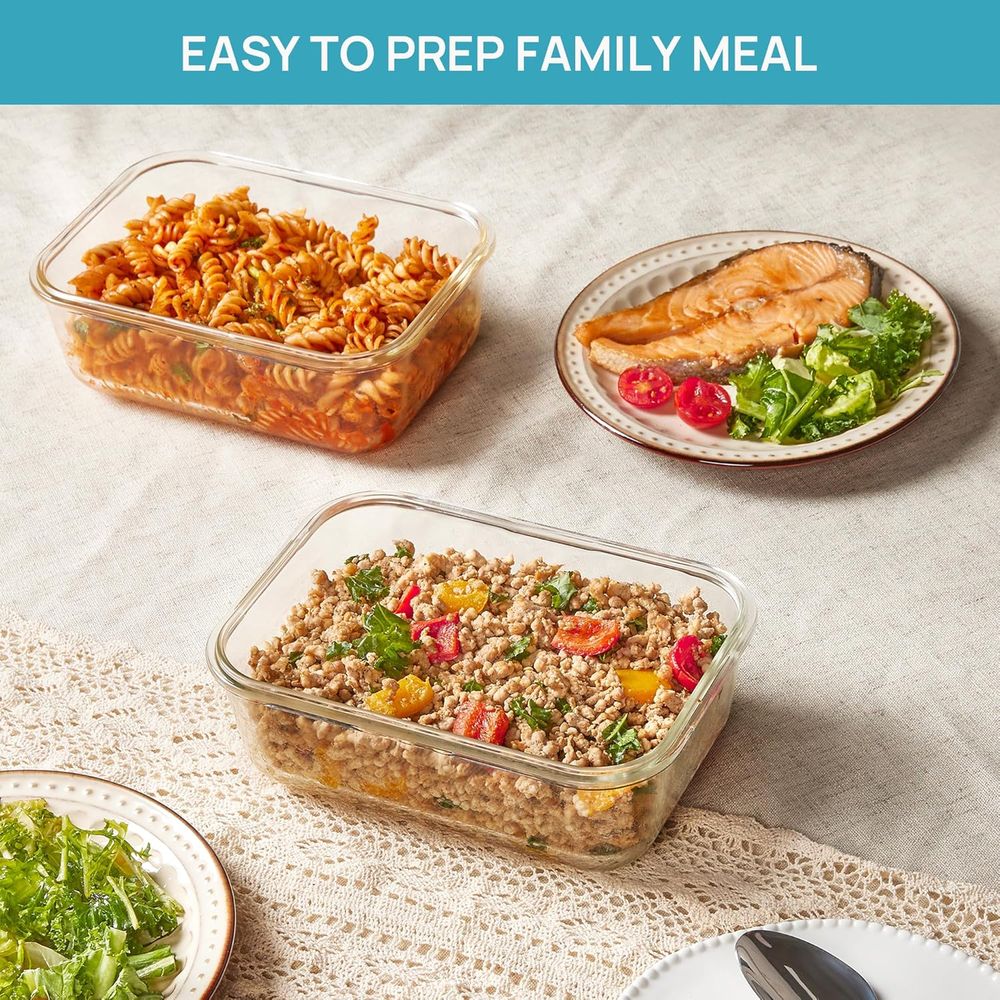 حاويات تخزين زجاجية كبيرة سعة  - مراجعة Meal Prep Glass وسعره