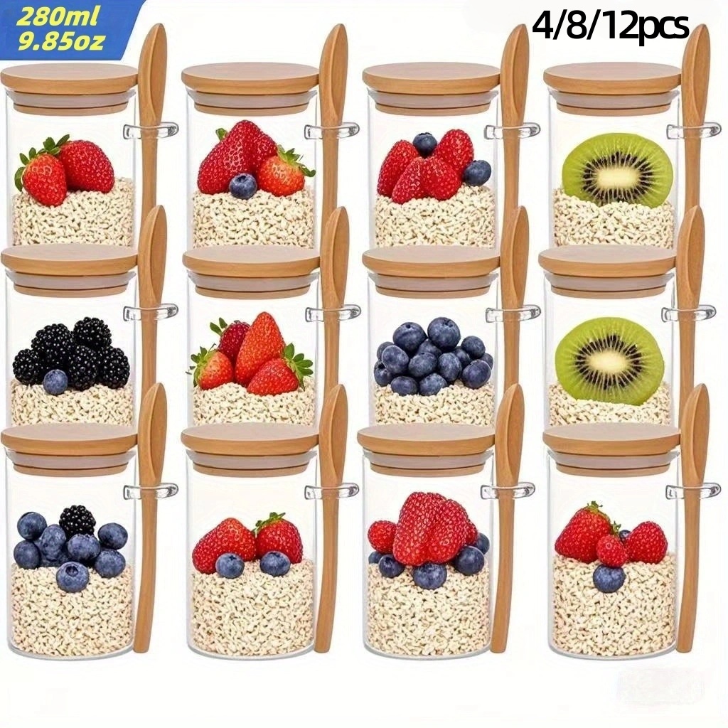 4/8/12 قطعة، أكواب إفطار الشوف - مراجعة Meal Prep Glass وسعره