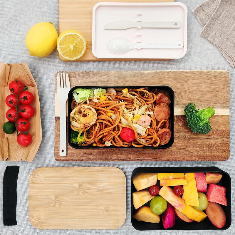 صندوق غداء ياباني مزدوج الطبقا - مراجعة Meal Prep Japanese Food وسعره