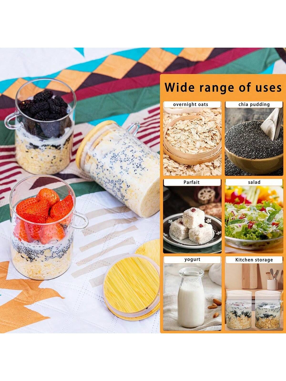 4 عبوات من أوعية الشوفان الليل - مراجعة Meal Prep Yogurt Parfait وسعره