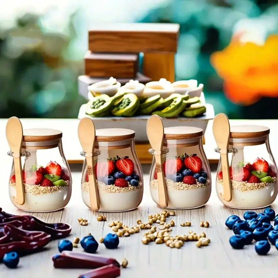 4 عبوات لحفظ الشوفان الليلي، أ - مراجعة Meal Prep Yogurt Parfait وسعره