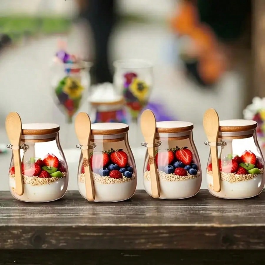 4 عبوات لحفظ الشوفان الليلي، أ - مراجعة Meal Prep Yogurt Parfait وسعره