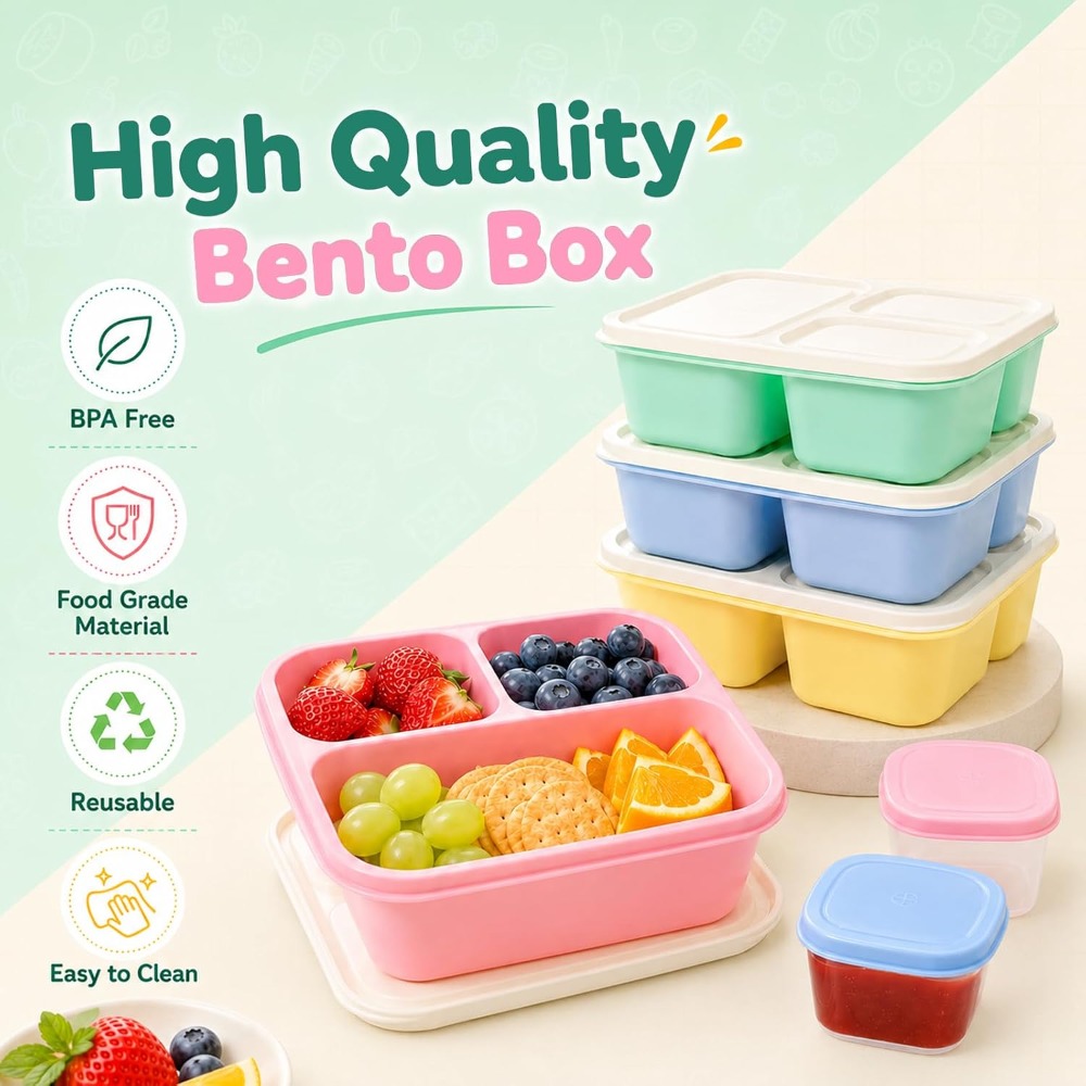 علبة طعام بنتو بثلاثة أقسام لل - مراجعة Meal Prep Healthy وسعره