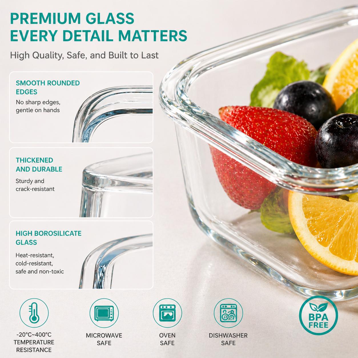 8 قطع من حاويات تخزين الطعام ا - مراجعة Meal Prep Glass Containers With Lids وسعره